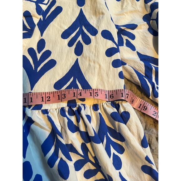 Zara blue and white floral baby doll dress size xs - Picture 2 of 5